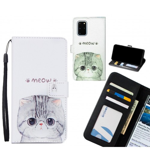 Galaxy S20 Plus case 3 card leather wallet case printed ID