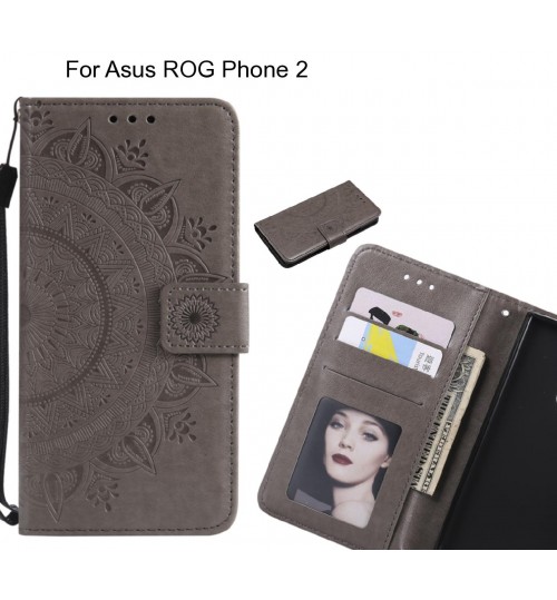 Asus ROG Phone 2 Case mandala embossed leather wallet case