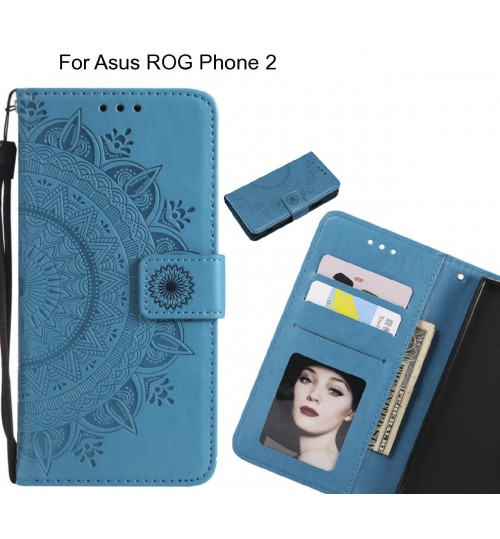 Asus ROG Phone 2 Case mandala embossed leather wallet case