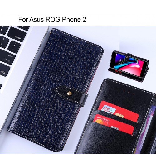 Asus ROG Phone 2 case croco pattern leather wallet case