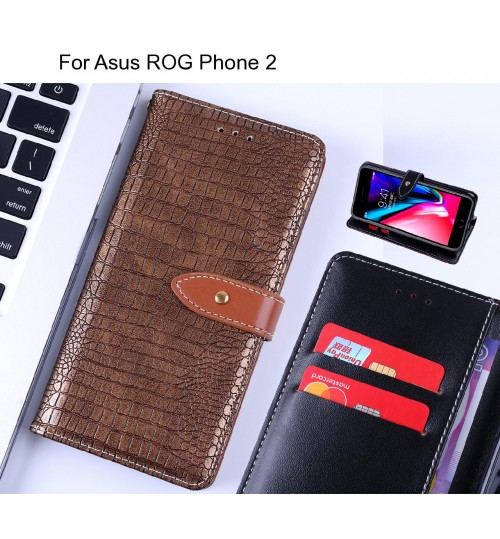 Asus ROG Phone 2 case croco pattern leather wallet case