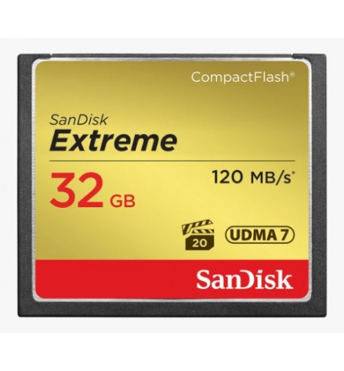 SANDISK EXTREME CF CFXSB 32GB VPG20 UDMA 7 120MB/S R 85MB/S W 4X6 LIFETIME LIMITED