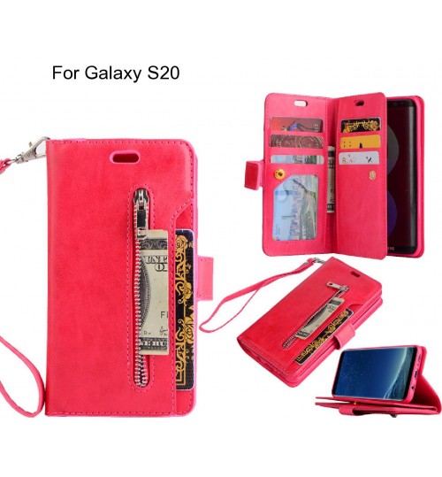 Galaxy S20 case 10 cards slots wallet leather case with zip