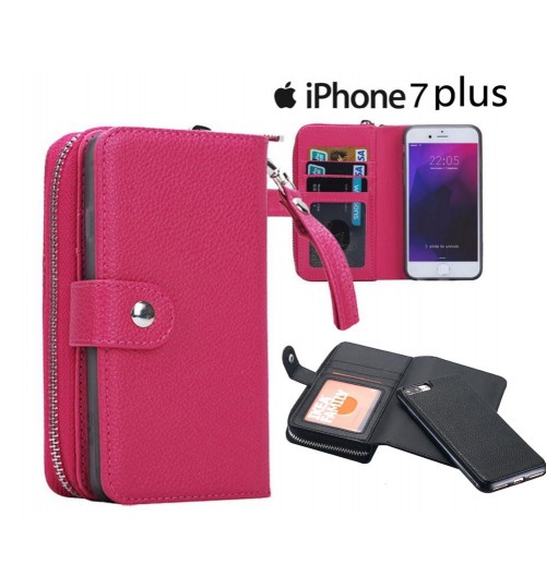 iPhone 7 plus detachable full wallet leather case