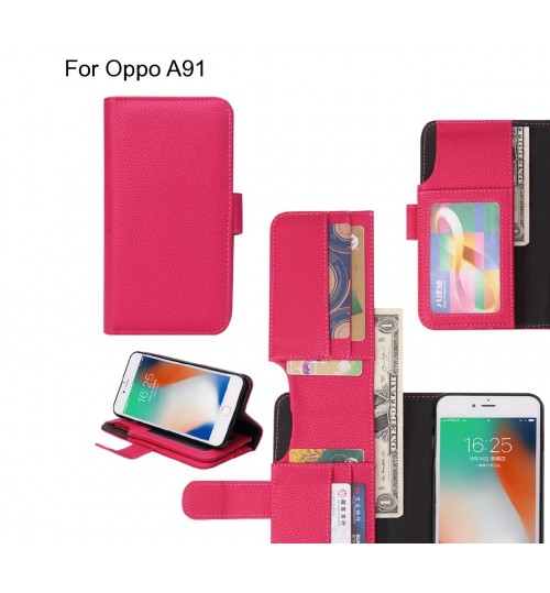 Oppo A91 case Leather Wallet Case Cover