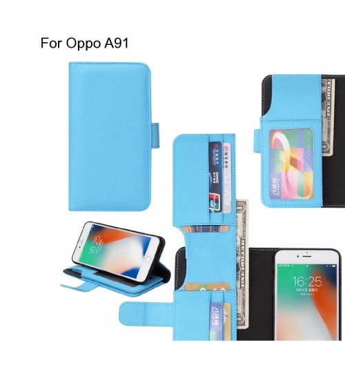 Oppo A91 case Leather Wallet Case Cover