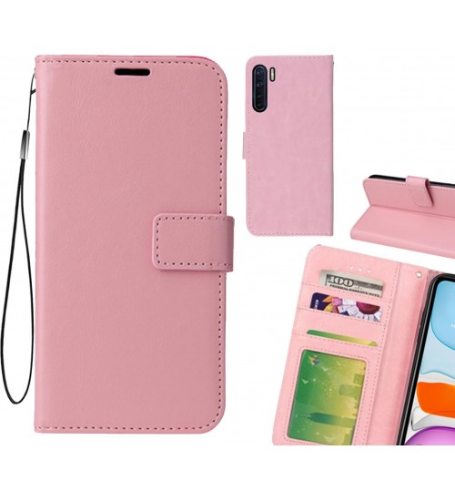 Oppo A91 case Fine leather wallet case