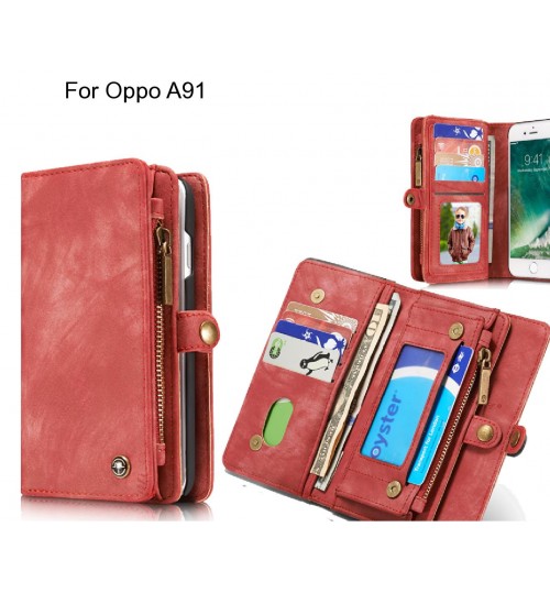 Oppo A91 Case Retro leather case multi cards