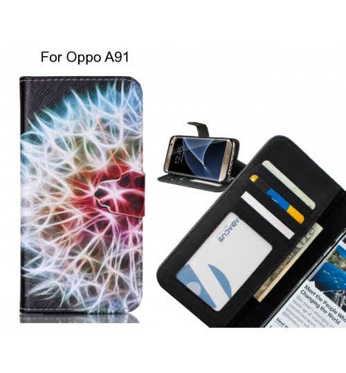 Oppo A91 case 3 card leather wallet case printed ID