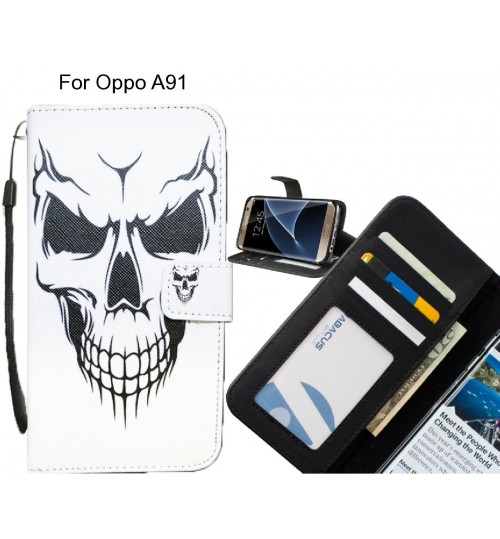 Oppo A91 case 3 card leather wallet case printed ID