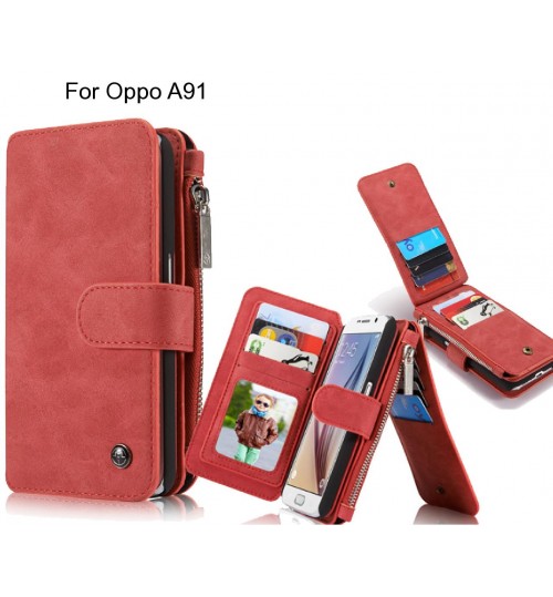 Oppo A91 Case Retro leather case multi cards