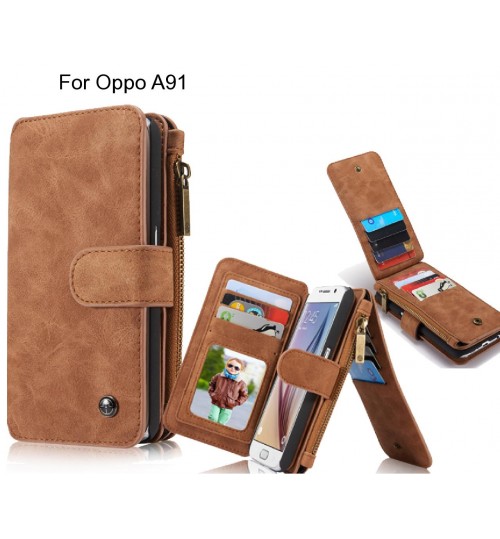 Oppo A91 Case Retro leather case multi cards