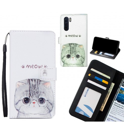 Oppo A91 case 3 card leather wallet case printed ID