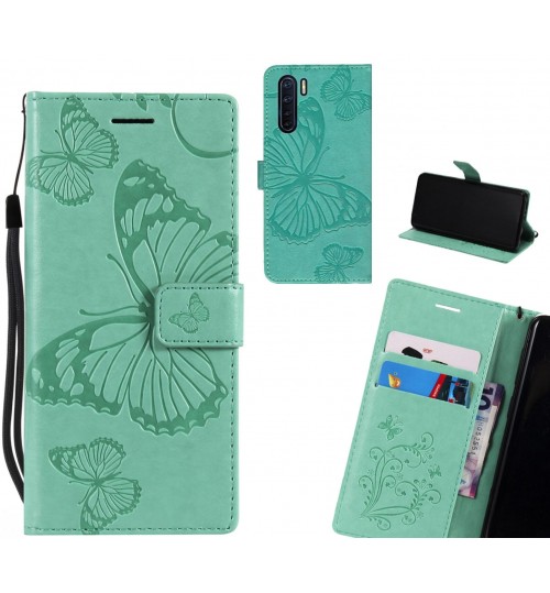 Oppo A91 case Embossed Butterfly Wallet Leather Case