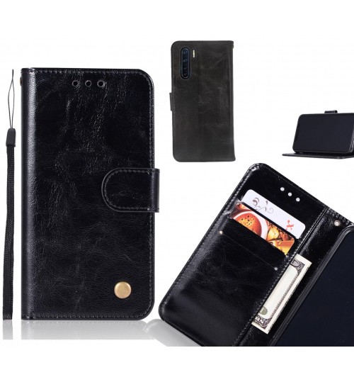 Oppo A91 Case Vintage Fine Leather Wallet Case