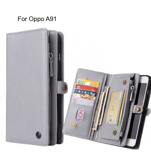 Oppo A91 Case Retro leather case multi cards cash pocket