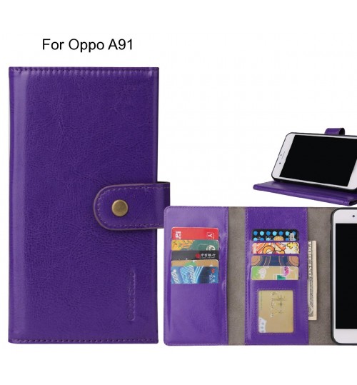 Oppo A91 Case 9 slots wallet leather case