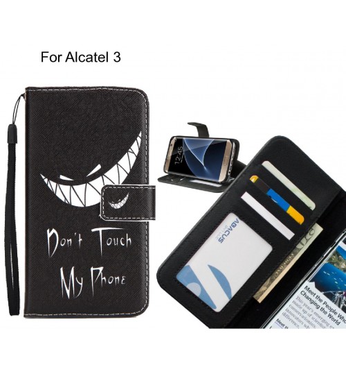 Alcatel 3 case 3 card leather wallet case printed ID