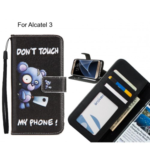 Alcatel 3 case 3 card leather wallet case printed ID