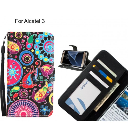 Alcatel 3 case 3 card leather wallet case printed ID