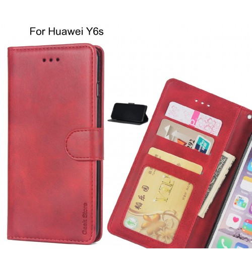 Huawei Y6s case executive leather wallet case