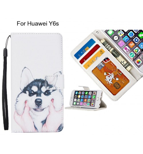 Huawei Y6s case 3 card leather wallet case printed ID