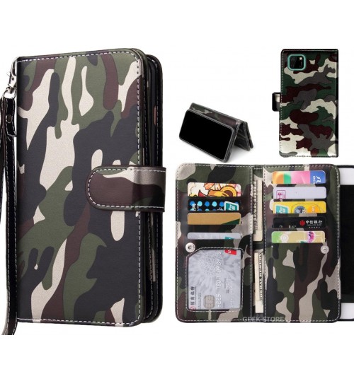 Huawei Y5p Case Camouflage Wallet Leather Case