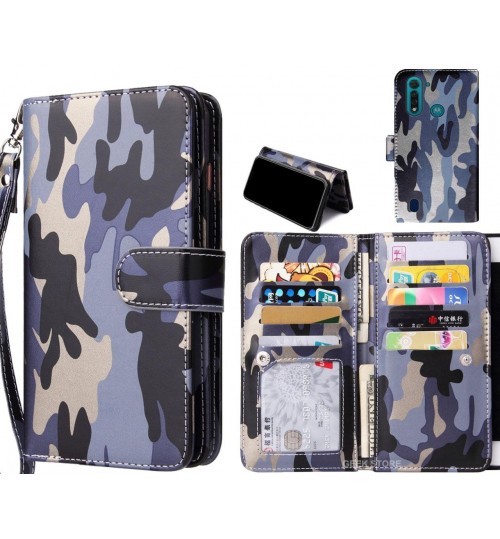 Moto G8 Power Lite Case Camouflage Wallet Leather Case