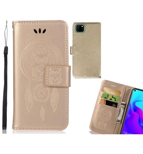 Huawei Y5p Case Embossed wallet case owl
