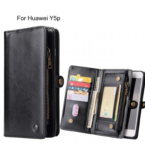 Huawei Y5p Case Retro leather case multi cards cash pocket