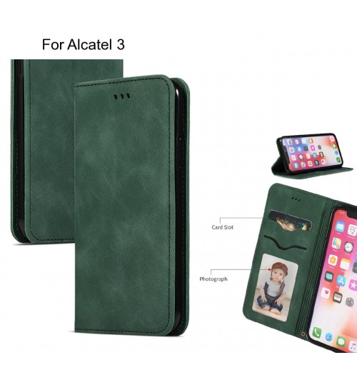 Alcatel 3 Case Premium Leather Magnetic Wallet Case