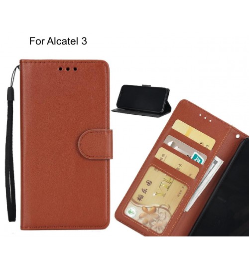 Alcatel 3  case Silk Texture Leather Wallet Case