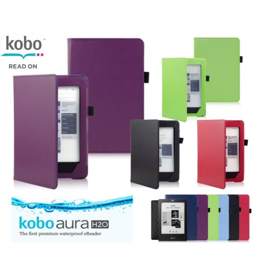 Kobo Aura H2O eReader Leather Book Cover Case
