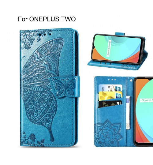 ONEPLUS TWO case Embossed Butterfly Wallet Leather Case