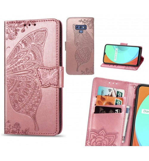 Galaxy Note 9 case Embossed Butterfly Wallet Leather Case