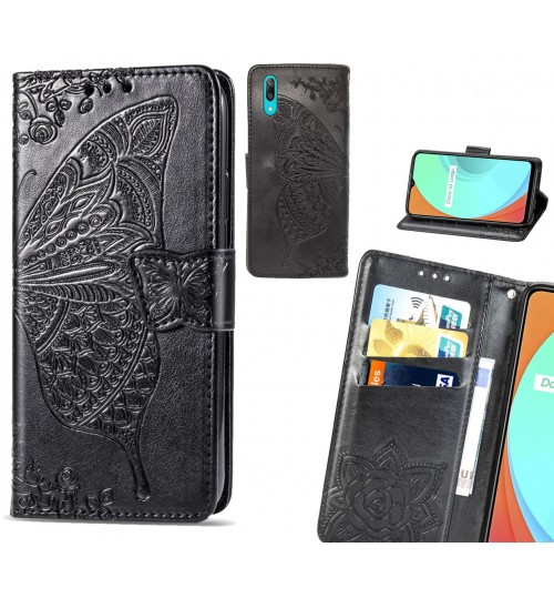 Huawei Y7 Pro 2019 case Embossed Butterfly Wallet Leather Case