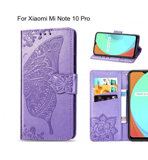 Xiaomi Mi Note 10 Pro case Embossed Butterfly Wallet Leather Case