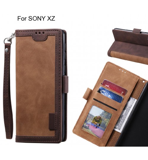 SONY XZ Case Wallet Denim Leather Case Cover