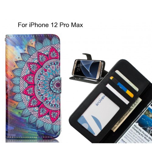 iPhone 12 Pro Max case 3 card leather wallet case printed ID