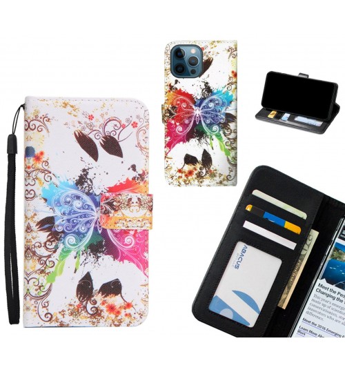 iPhone 12 Pro case 3 card leather wallet case printed ID