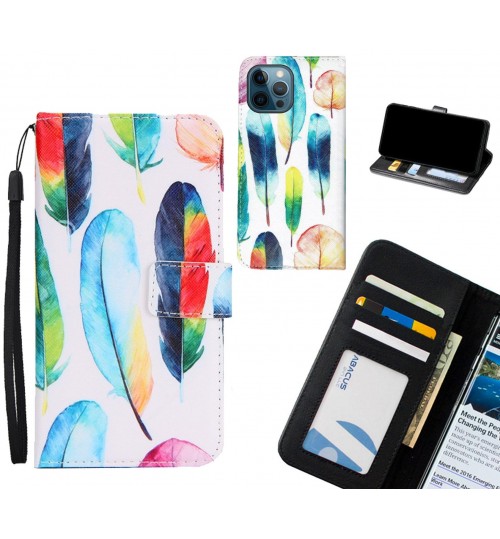 iPhone 12 Pro Max case 3 card leather wallet case printed ID