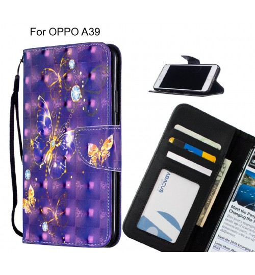 OPPO A39 Case Leather Wallet Case 3D Pattern Printed