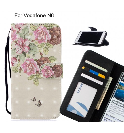 Vodafone N8 Case Leather Wallet Case 3D Pattern Printed