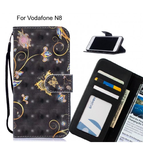 Vodafone N8 Case Leather Wallet Case 3D Pattern Printed