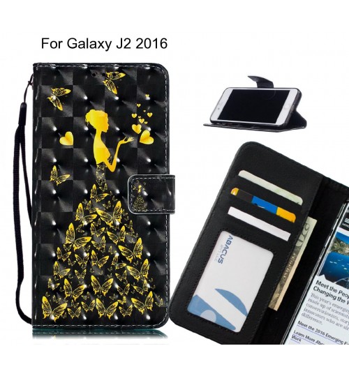 Galaxy J2 2016 Case Leather Wallet Case 3D Pattern Printed