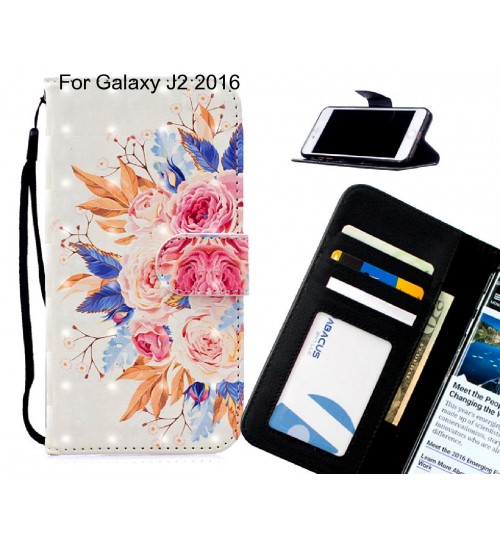 Galaxy J2 2016 Case Leather Wallet Case 3D Pattern Printed