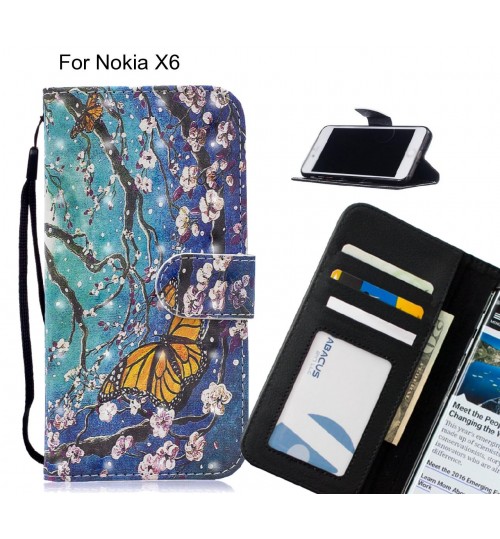 Nokia X6 Case Leather Wallet Case 3D Pattern Printed