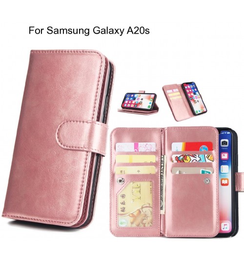 Samsung Galaxy A20s Case triple wallet leather case 9 card slots