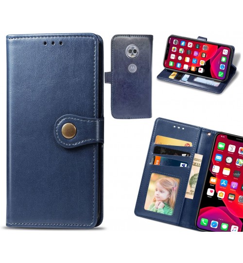 MOTO G6 PLAY Case Premium Leather ID Wallet Case