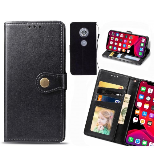 MOTO G6 PLAY Case Premium Leather ID Wallet Case